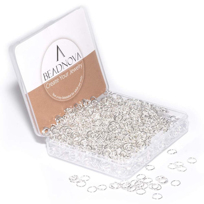 BEADNOVA 6mm Jump Rings Silver Jump Rings for Keychains Jewelry Findings for Necklace Repair 1200Pcs