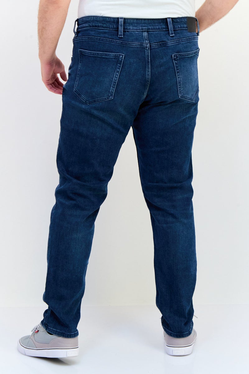 Celio جينز ضيق للرجال، مغسول وقابل للتمدد، أزرق داكن - Image 3