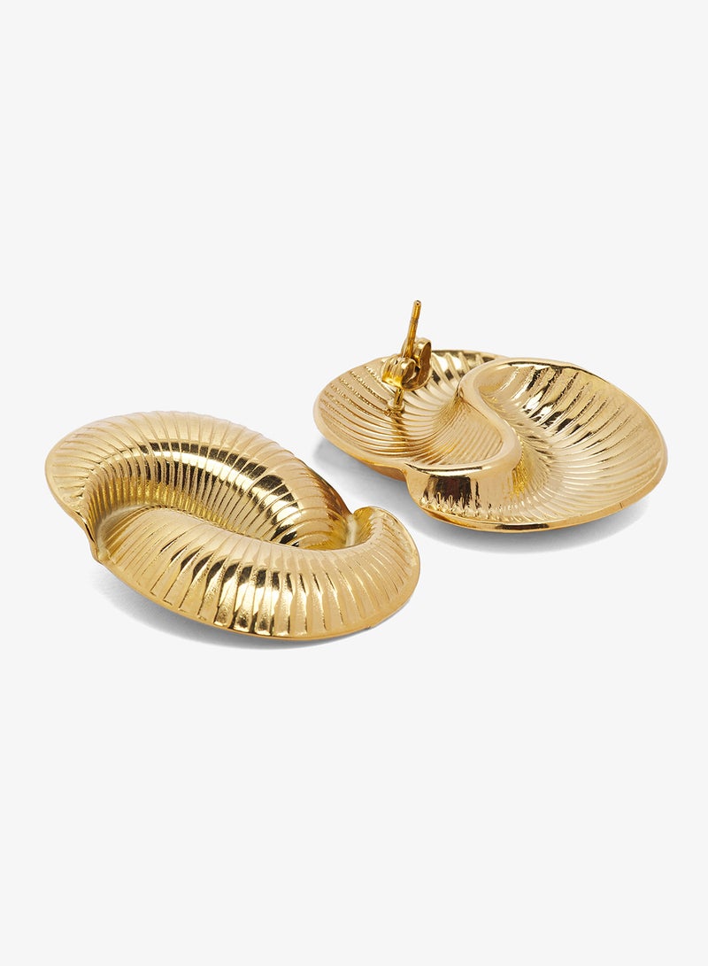 Ginger Chunky Gold Statement Earrings - Image 2