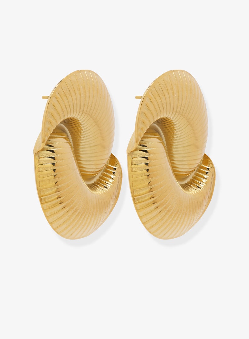 Ginger Chunky Gold Statement Earrings - Image 1