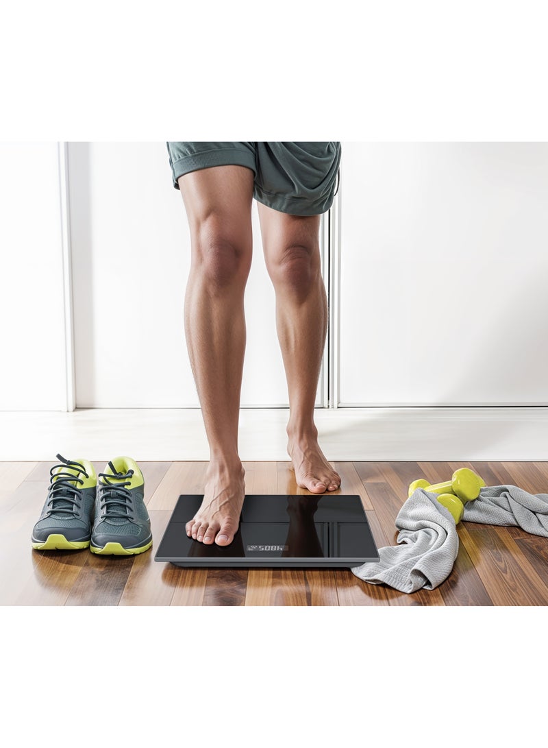 GREEN LION Digital Weight Scale / LCD Display / High Resistance Tempered Glass / Auto Power On & Off / Slim Profile / High Precision Sensor / Large Display / Step On / Overload Indicator - Black - Image 2