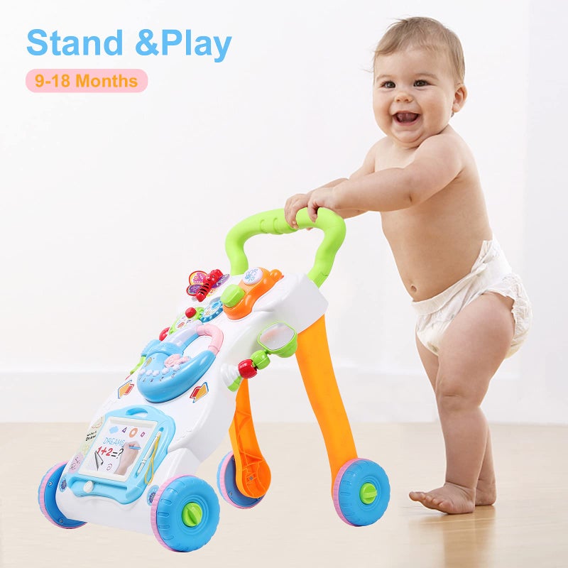 Cuterabit 2 in 1 Sit to Stand Baby Walker with Music and Light, Push Toys for Toddlers 1-3 for Learning to Walk, Baby Walking Toys 6 to 12 Months for Infants Babies Toddlers Boys Girls - Image 2