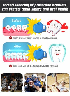 GROIC 3 Pack Youth Mouth Guard Sports Mouthguard Double Colored Teeth Braces with Case for Football Basketball Boxing MMA Hockey Lacrosse Rugby Taekwondo  - Image 3