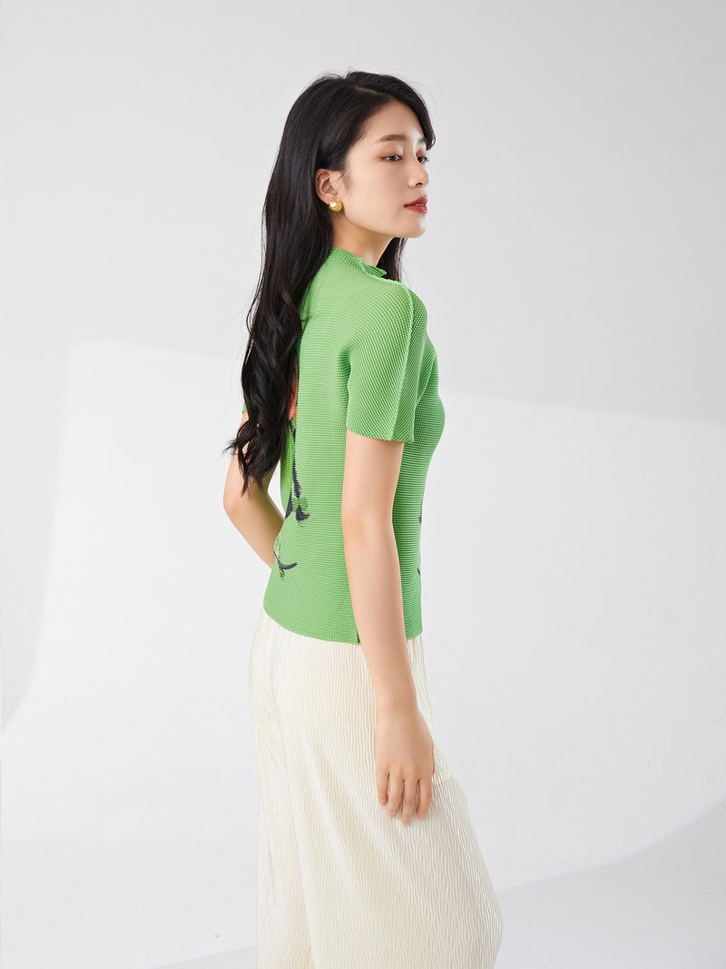 Miyake Short-Sleeved Women'S T-Shirt Tight Cartoon Animation High-End Elegant Slim Versatile Shirt Top - Image 3
