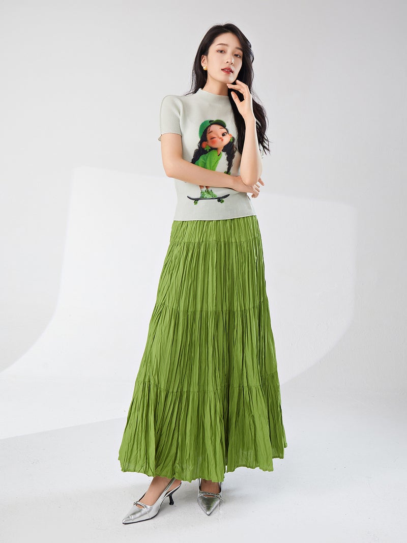 Miyake Short-Sleeved Women'S T-Shirt Tight Cartoon Animation High-End Elegant Slim Versatile Shirt Top - Image 5