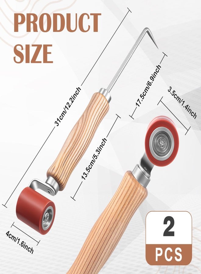 CraftyDream 2 Pcs Seam Roller with Seam Tester Probe 40mm Silicone Roofing Roller Smoothing Combo Tool for PVC/TPO/EPDM Woodworking Flooring Wallpaper Single Ply Roofing Tape Hot Air Tools - Image 2