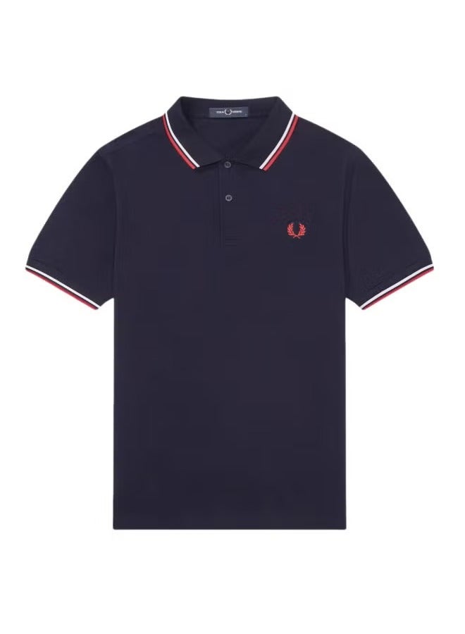 FRED PERRY Essential Logo Printed Polo Shirt Twin Tipped Shirt Classic Style and Comfortable Fit  - Image 4