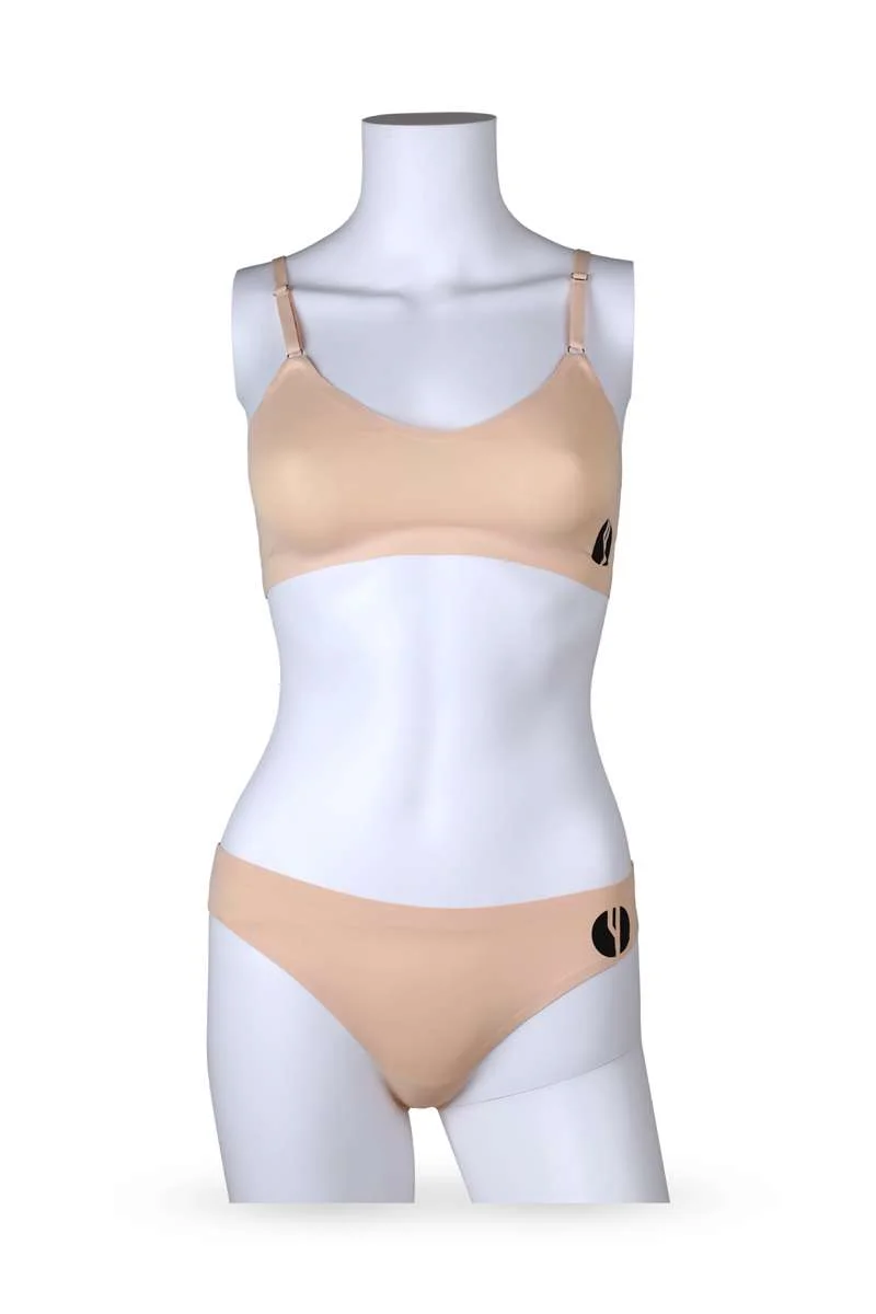 Yeseco  Nude Seamless Innerwear Set | Soft Stretchable Bra & V-Shape Panty | for Women | Best Price UAE