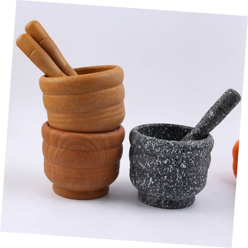 Wooden Garlic Ginger Crusher Pestle And Mortar Set Kitchen Multi Functional Tool - Image 4