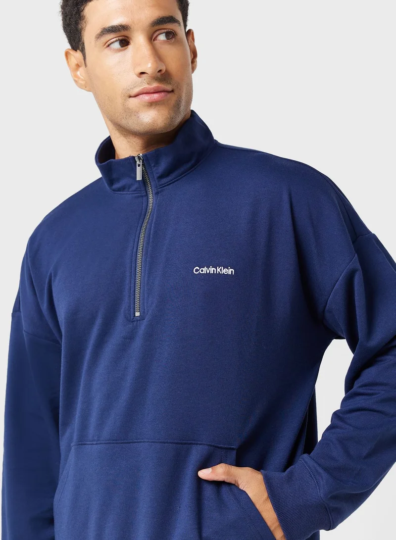 CALVIN KLEIN Logo Quarter Zippered Sweatshirt