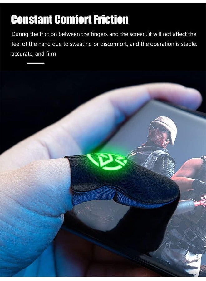HS One Pair Ultra Thin Material Zero Touch Extremely Sensitive Gaming Finger Covers Silver Fiber Anti-Sweat Breathable Touch Screen Finger Sticker Mobile Gaming Finger Gloves With Storage Box, Black - Image 4
