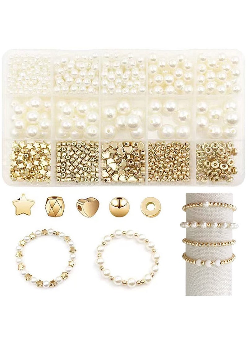 Y&D 15 Grid 720 Piece Pearl Set With Five Pointed Star Spacing Bead Accessories DIY Beaded Bracelet Earring Necklace Set  - Image 1