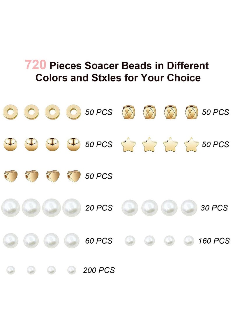 Y&D 15 Grid 720 Piece Pearl Set With Five Pointed Star Spacing Bead Accessories DIY Beaded Bracelet Earring Necklace Set  - Image 2