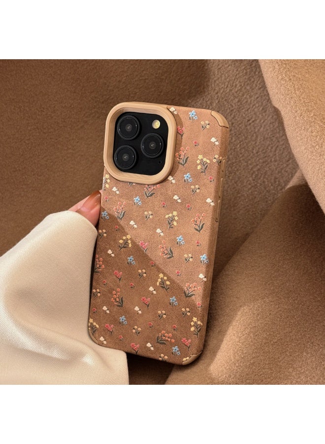 NIBEMINENT Delicate Delicate Floral Patterns Protective TPU Case Cover For iPhone 15 Pro Max, Khaki