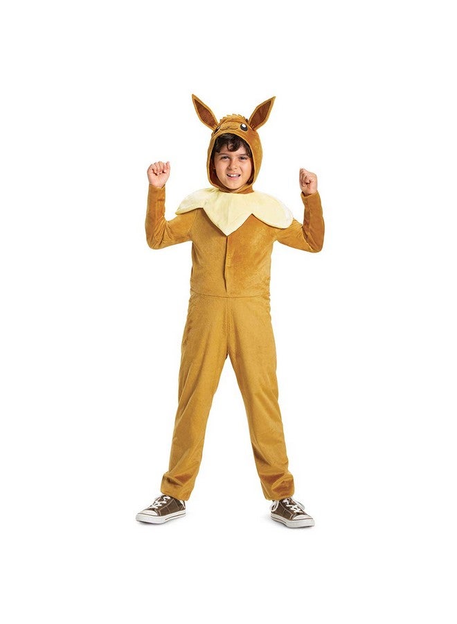 Disguise Eevee Pokemon Kids Costume, Official Pokemon Hooded Jumpsuit with Ears,Classic Size Medium (7-8) - Image 5