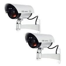 SUKHAD Security Dummy CCTV Fack Bullet Camera with LED Light Indication | Silver | Pack Of 02 - Image 2
