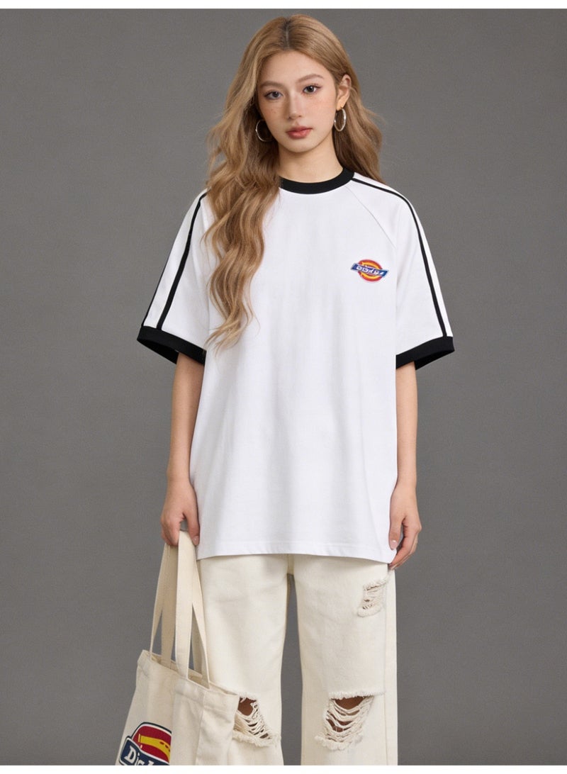 Dickies short sleeve tri-color logo graphic couple T-shirt top - Image 1