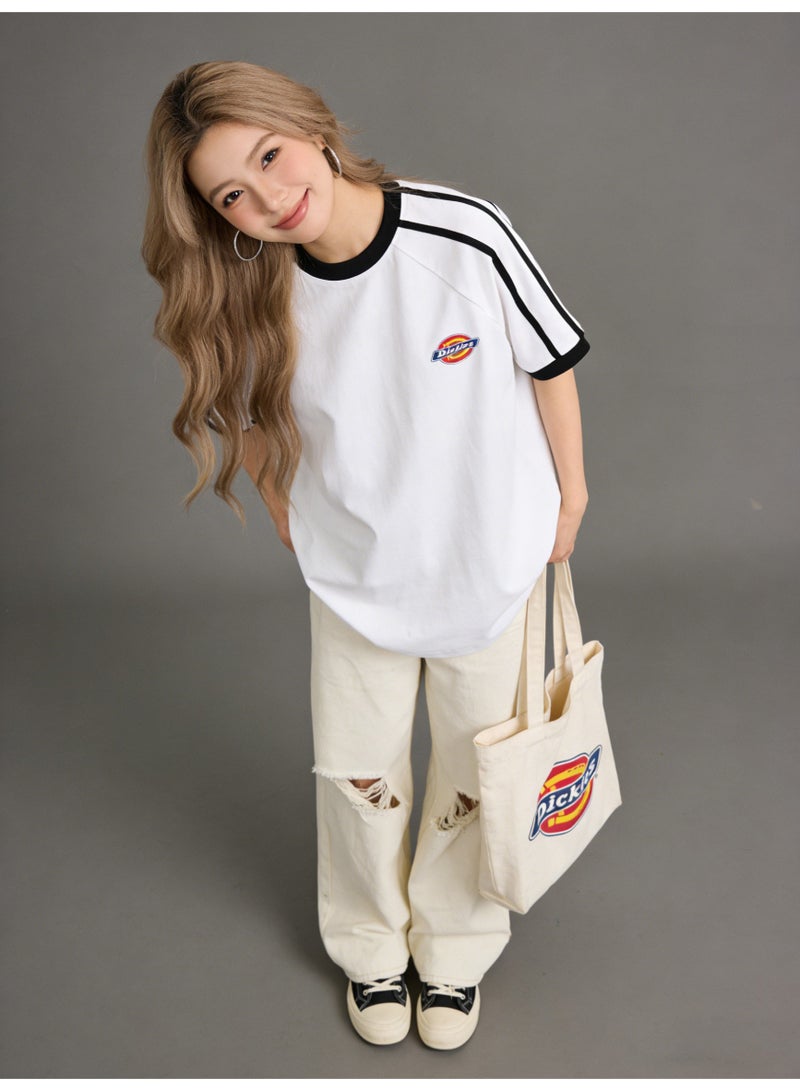 Dickies short sleeve tri-color logo graphic couple T-shirt top - Image 2