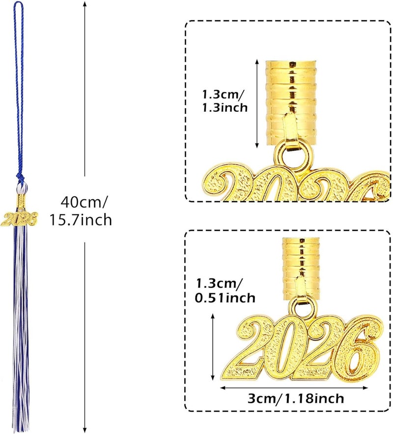 JULMELON 2025 Graduation Tassels, 1Pcs Graduation Cap Tassels 2025 Grad Graduation Tassels for 2025 Graduation Ceremonies (Royal Blue/White) - Image 2