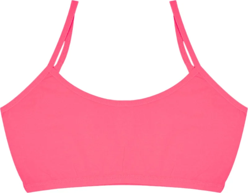 ارما يلدز Arma Star Girl Pink 6-Piece Padless Training Bra, Cotton Flexible Bustier, Young Girl Half Tank Top