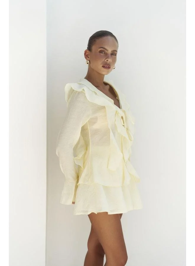 Bohemai  Aliza Yellow Shirt and Shorts Set. for Women | Best Price UAE