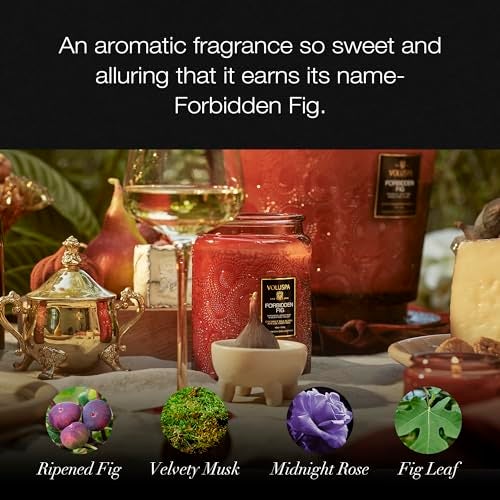 Voluspa Forbidden Fig, Large Candle Jar, 18 oz, 100 Hour Burn Time, Coconut Wax for Clean Burning, Handcrafted in the USA - Image 3