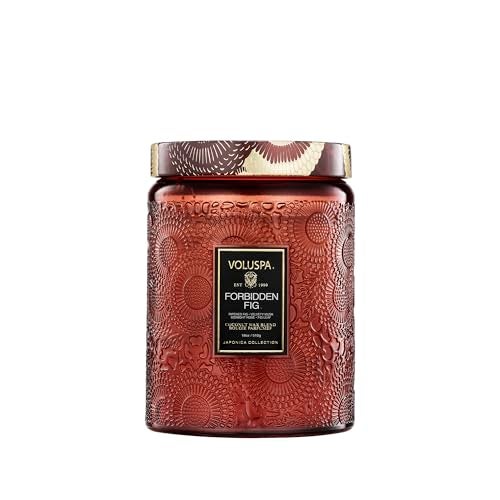 Voluspa Forbidden Fig, Large Candle Jar, 18 oz, 100 Hour Burn Time, Coconut Wax for Clean Burning, Handcrafted in the USA - Image 1