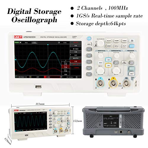 UNI-T UTD2102CEX+ High-Precision 100MHz Desktop Digital Storage Oscilloscope for Laboratory and Electronic Repair Waveform Tester - Image 2