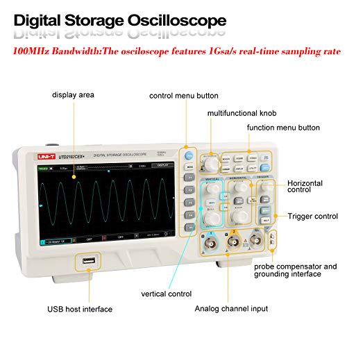 UNI-T UTD2102CEX+ High-Precision 100MHz Desktop Digital Storage Oscilloscope for Laboratory and Electronic Repair Waveform Tester - Image 5