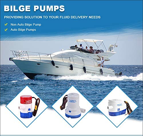 SAILFLO 2000 GPH Fully Submersible 12 Volt Electric Bilge Pump - 1-1/8 dicharge hose outlet - Heavy-Duty, Water-Cooled Motor with Snap Lock Strainer Base for Easy Installation - Image 2