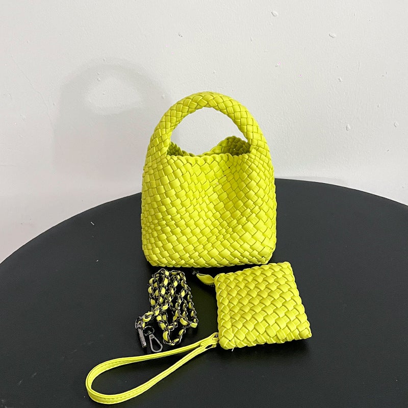 Hand-Woven Bags for Women, Small Bags, Versatile Mini Handbags, Mini Shoulder Crossbody Bucket Bags - Image 1