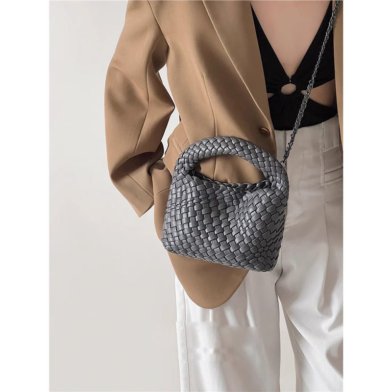 Hand-Woven Bags for Women, Small Bags, Versatile Mini Handbags, Mini Shoulder Crossbody Bucket Bags - Image 3