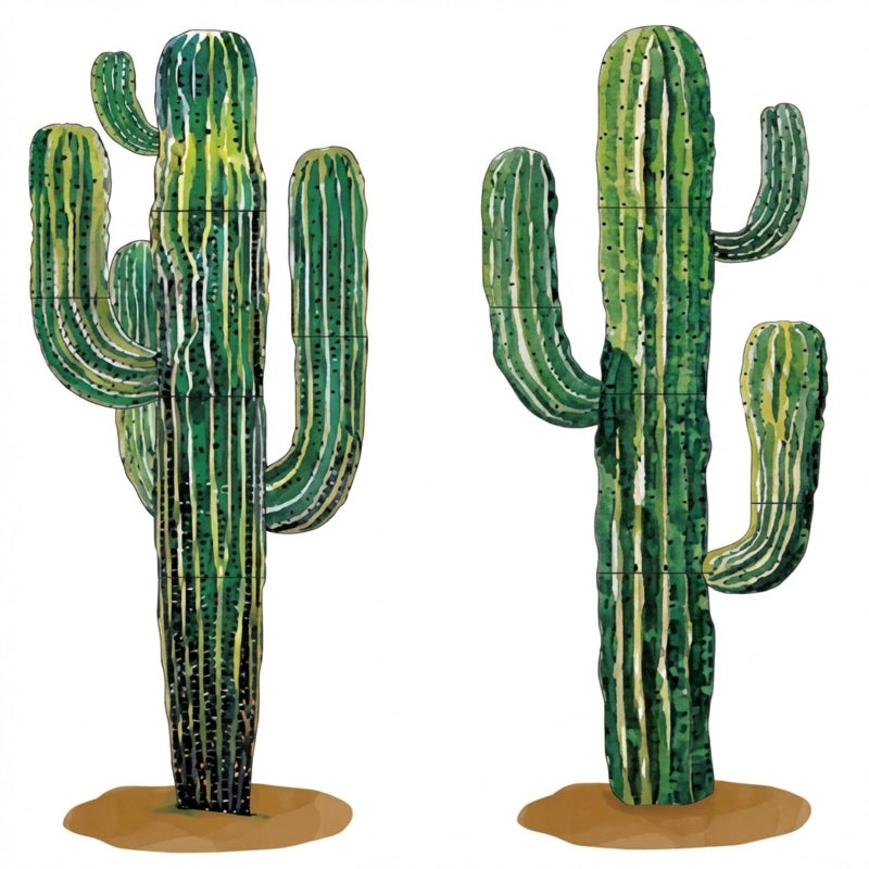 Janlaugh 2 Pcs 4 Feet Large Boho Cactus Wall Decor Jointed Cactus Cutouts Wall Stickers Tropical Cacti Home Decals Stickers DIY Bohemian Green Botanical Decorations for Classroom Bedroom - Image 2