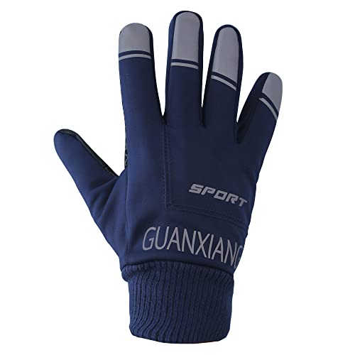 ZaySoo Full Finger Cycling Gloves for Men and Women - Touchscreen Enabled - BlueWhite - Image 2