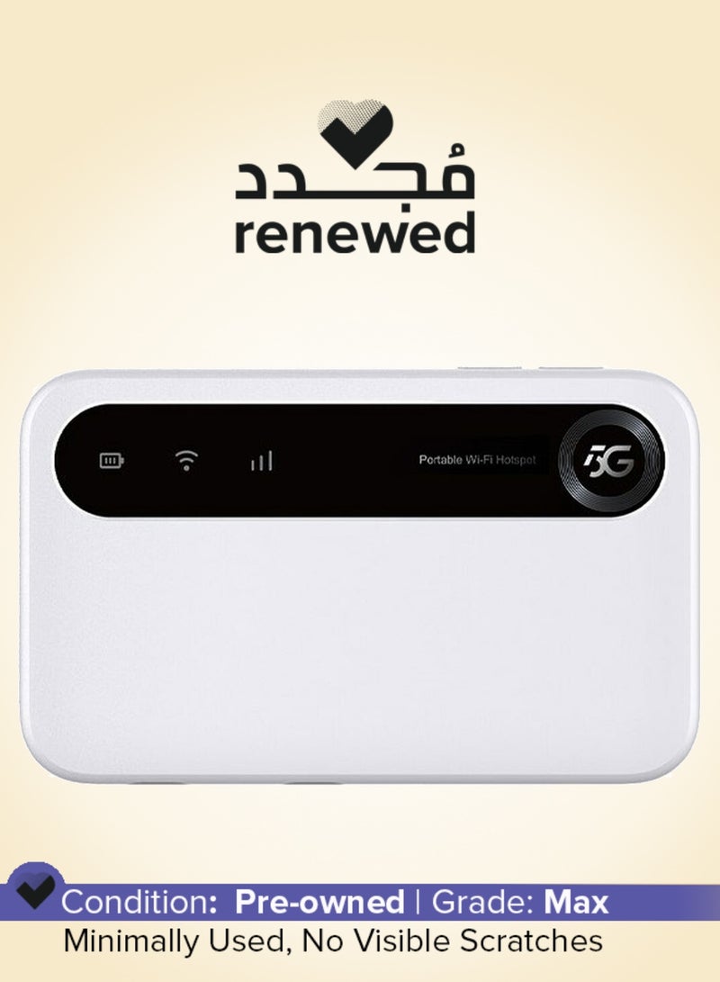 ZTE Renewed - U50 5G Portable WiFi 6 Hotspot with SIM Slot – AX1800 Dual-Band Modem Router, Unlocked, Up to 32 Devices white - Image 1