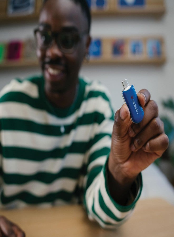 فيرباتيم محرك أقراص فلاش Plectra USB-C أزرق سعة 64 جيجابايت - Image 3