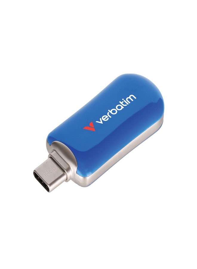فيرباتيم محرك أقراص فلاش Plectra USB-C أزرق سعة 64 جيجابايت - Image 1