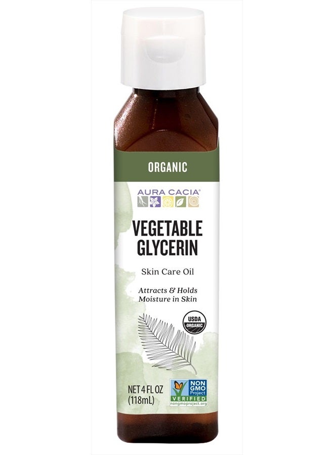 Aura Cacia Organic Skin Care Oil, Vegetable Glycerin, 4 Fluid Ounce