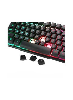 Generic Wired Gaming Keyboard and Mouse Combo – USB Connection – Multi-Color LED Backlight (Rainbow) – Black  - Image 2