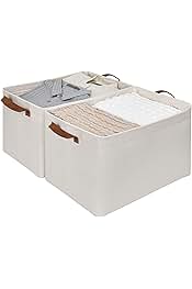 StorageWorks Metal Storage Baskets For Shelves With Frame, Rectangle Storage Bins, Natural, Jumbo, 2-Pack - Image 1