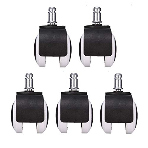 Finch Fox Premium Pin Twin Caster (Wheels) for Office Chairs/Furniture (Black & White) Color - (Set of 5) Pieces By Finch Fox - Image 1