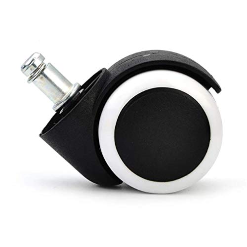 Finch Fox Premium Pin Twin Caster (Wheels) for Office Chairs/Furniture (Black & White) Color - (Set of 5) Pieces By Finch Fox - Image 4