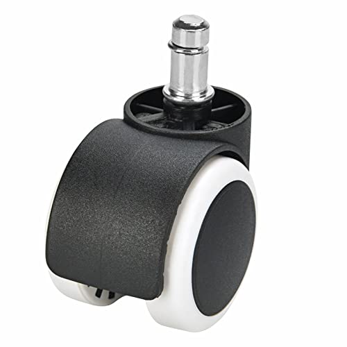 Finch Fox Premium Pin Twin Caster (Wheels) for Office Chairs/Furniture (Black & White) Color - (Set of 5) Pieces By Finch Fox - Image 5