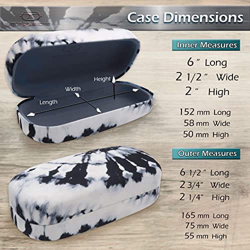 MyEyeglassCase - Oversized Sunglasses Case - Women Extra Large Eyeglasses Case in tie dye Microfiber Print - Glasses Rectangle Case for Straight Frames w/Drawstring Pouch & Cloth (AS505 Tie Dye) - Image 4