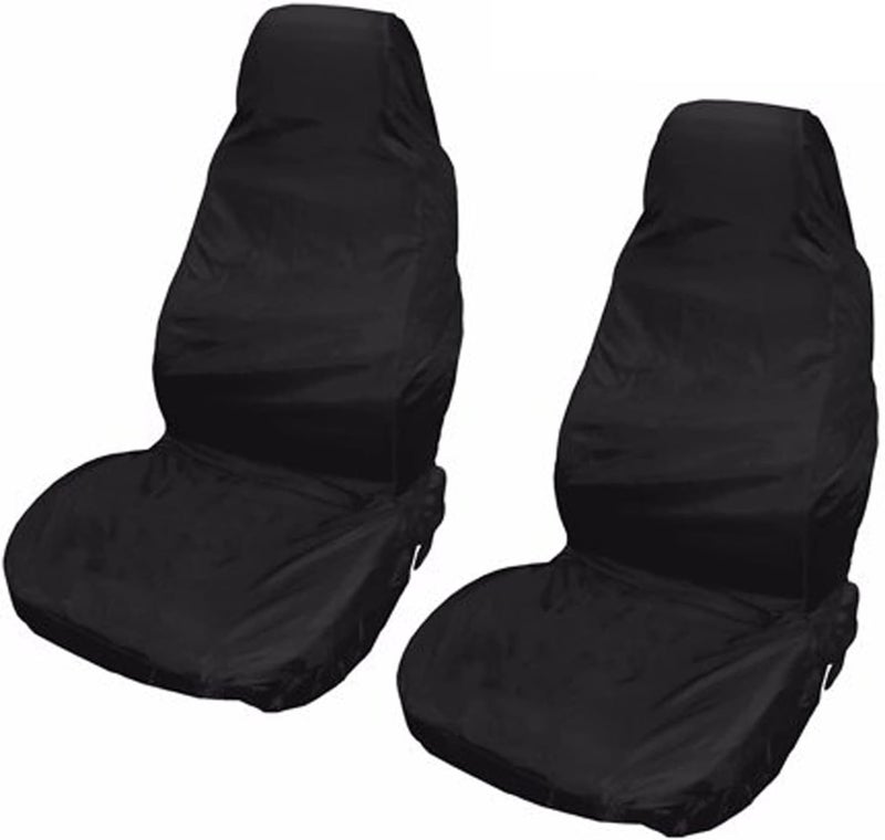CICMOD Heavy Duty Universal Waterproof Car Seat Covers - 2PCS Black - Image 1