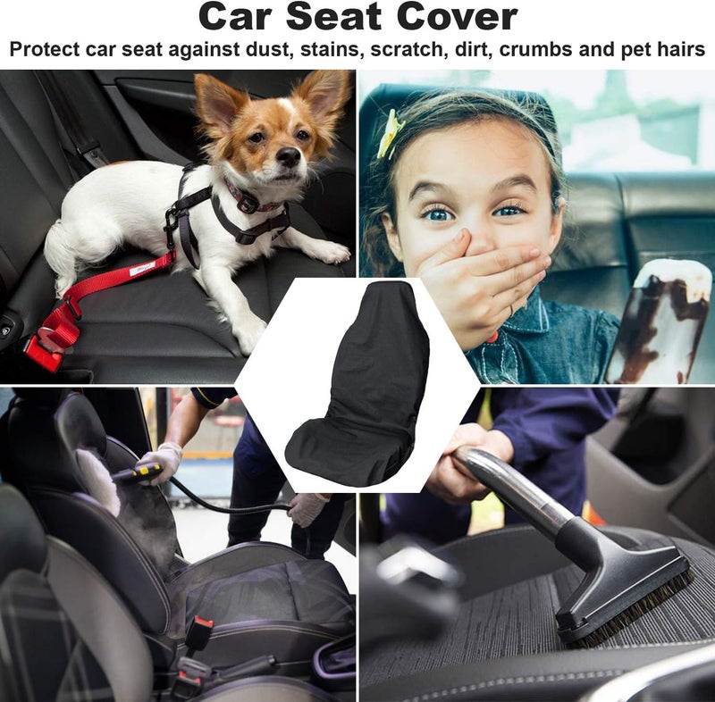CICMOD Heavy Duty Universal Waterproof Car Seat Covers - 2PCS Black - Image 2