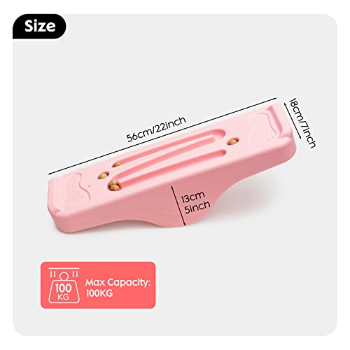 Joonly Kids Rocking Seesaw Balance Board with 5 Wooden Balls Sensory Training Rocking Board Balance Training Equipment Children Indoor Outdoor Activity Toy Pink - Image 5