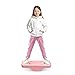 Joonly Kids Rocking Seesaw Balance Board with 5 Wooden Balls Sensory Training Rocking Board Balance Training Equipment Children Indoor Outdoor Activity Toy Pink - Image 2