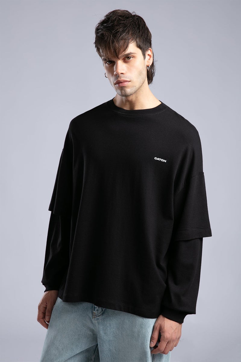 كاتش سويت شيرت بسيط بتفاصيل شعار أنيقة - Image 3