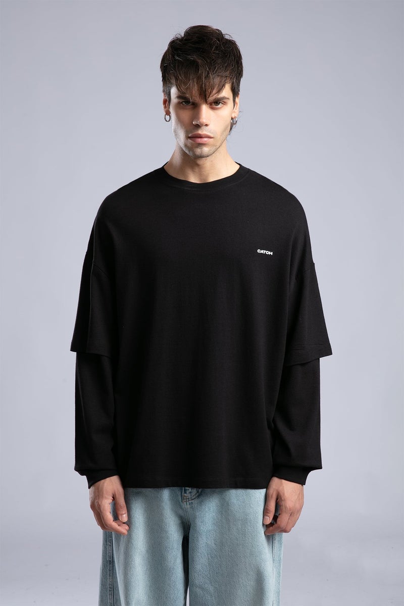 Catch Minimalist Logo Detail Basic Slim Sweatshirt - Image 5